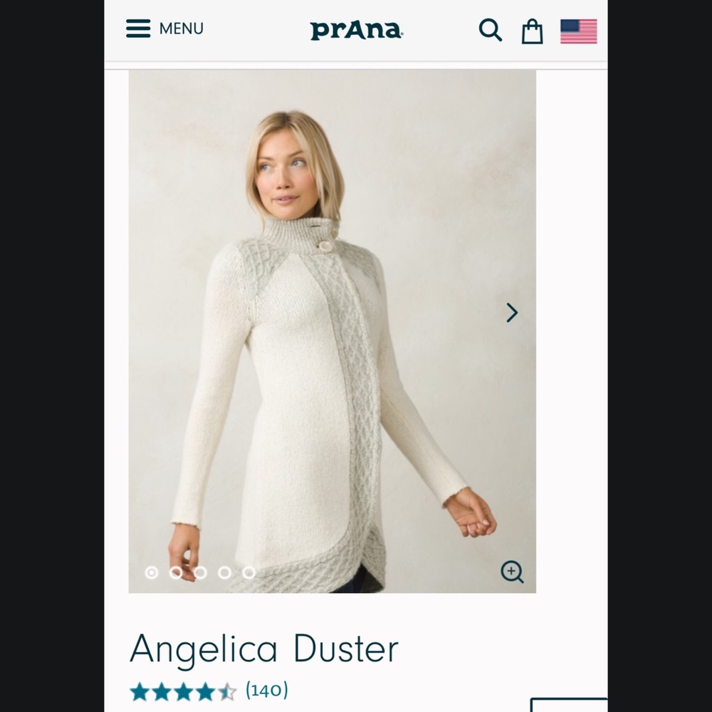prana angelica duster long cardigan